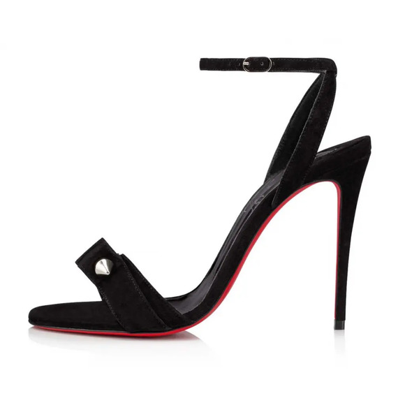 Christian Louboutin Umberta 100 Black Suede Ankle Strap Sandal Heel Pump 41 - Picture 3 of 12